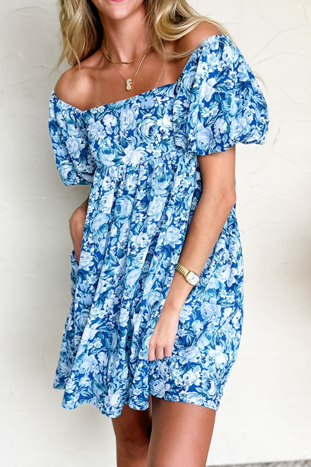 Floral Puff Sleeve Babydoll Mini Dress – Sculpture Hair & Fashion