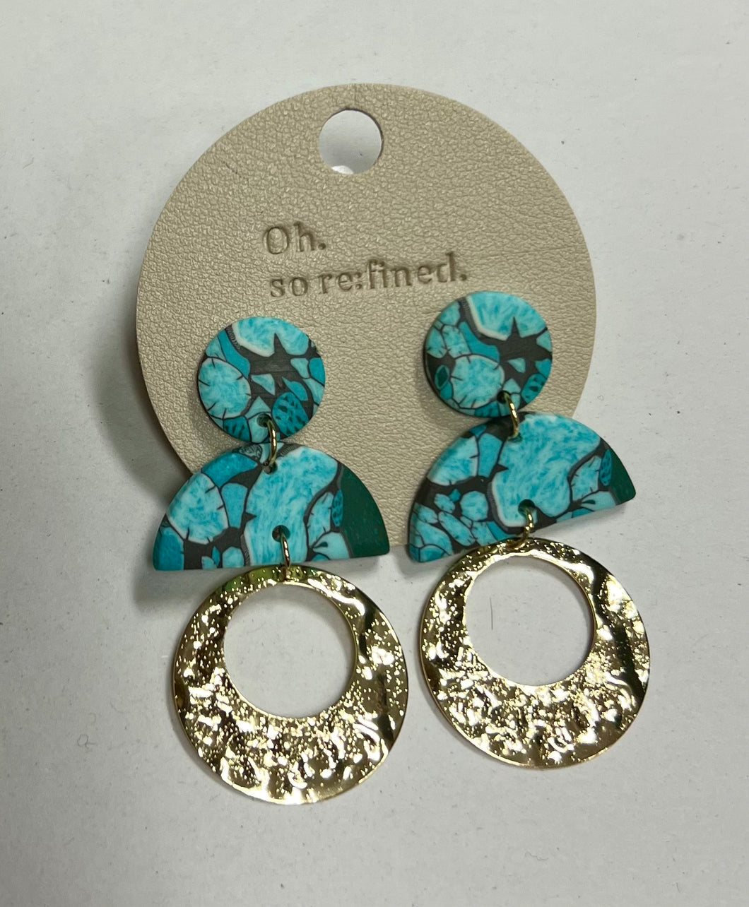 Oh, So Refined Blue and Gold Earrings