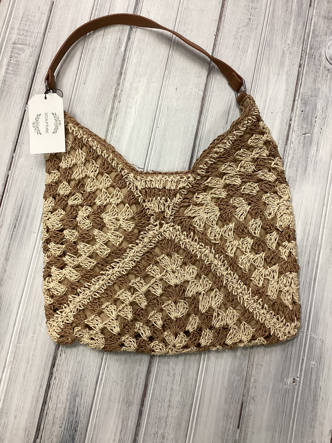 Camel/Taupe Straw Boho Bag