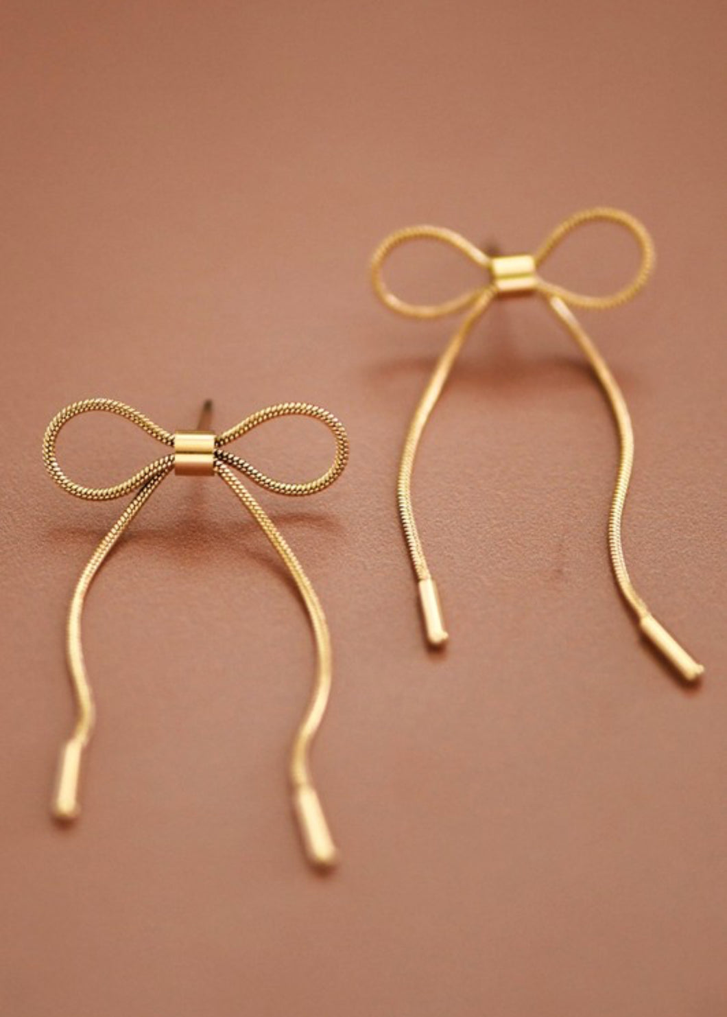 Bow Earrings (18kt gold stainless steel non tarnish)