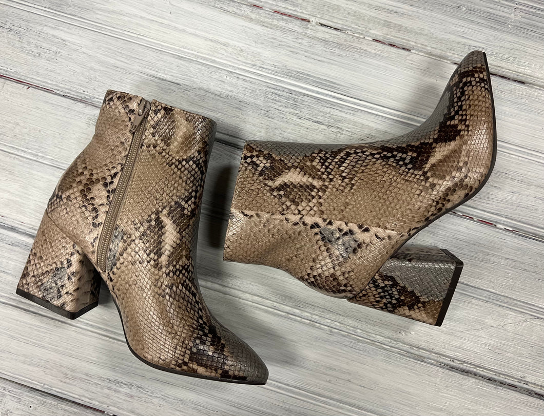 Faux Snakeskin Bootee